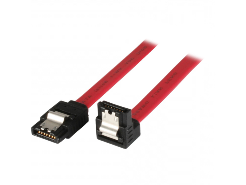 CAVO-FLAT-SATA-0,5MT-ANGLED-90?-RD-6GBITS/S-ADJ