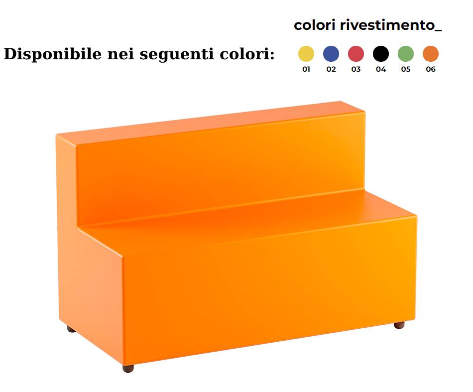 POUF RETTANGOLARE CON SCHIENALE IMB OTTITO RIVESTITO IN SIMILPELLE COLO