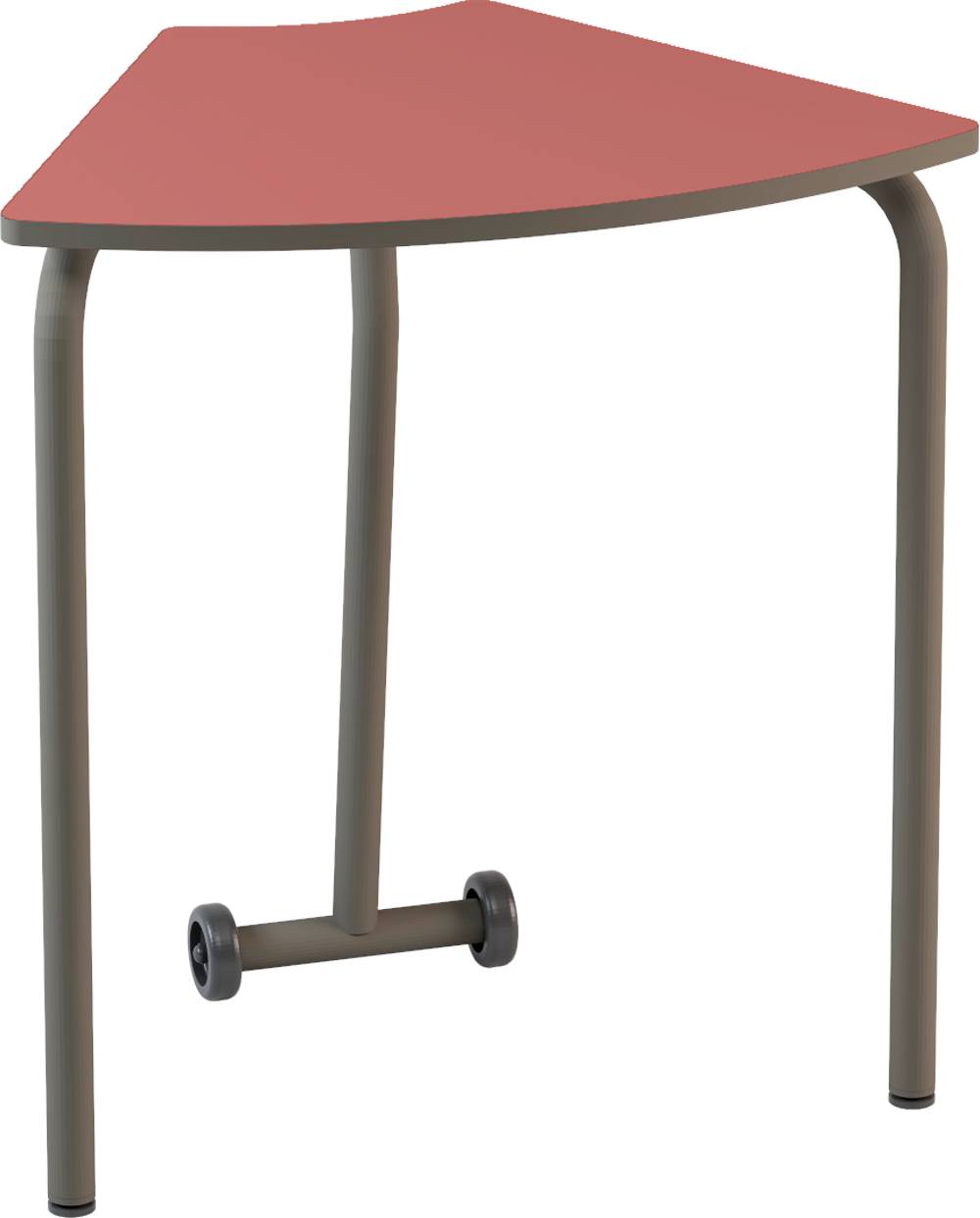 TAVOLO MIRA ROSSO PIANO RIB 60? CON RUOTE POSTERIORI 92,1X62,3X76