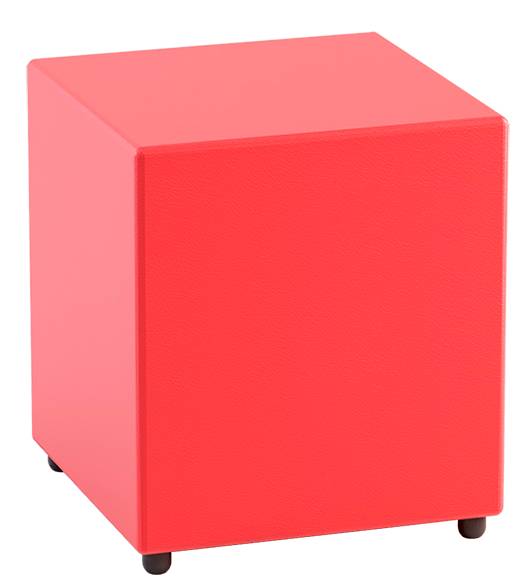 POUF CUBICO IN SIMILPELLE ROSSO IMBOTTITO 40X40X46