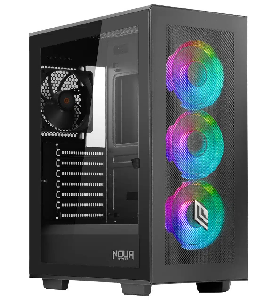 CASE MID-TOWER NO PSU UTOPIA F501 1U3 2U2 3*FANARGB VETRO BK