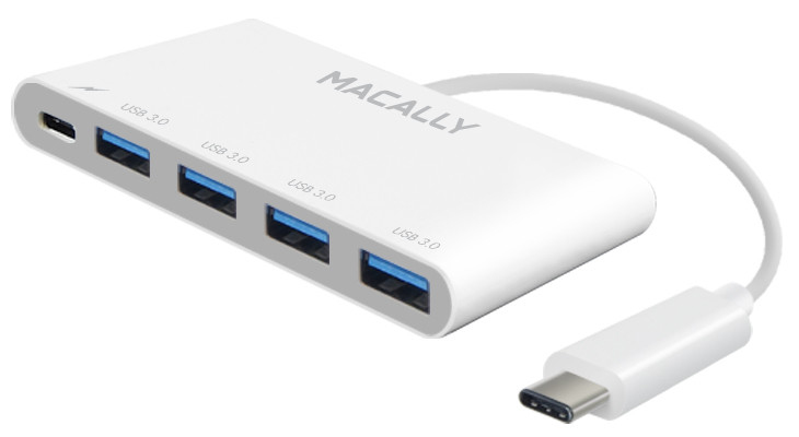 HUB-MACALLY-USB-C-A-4P-USBA+USBC