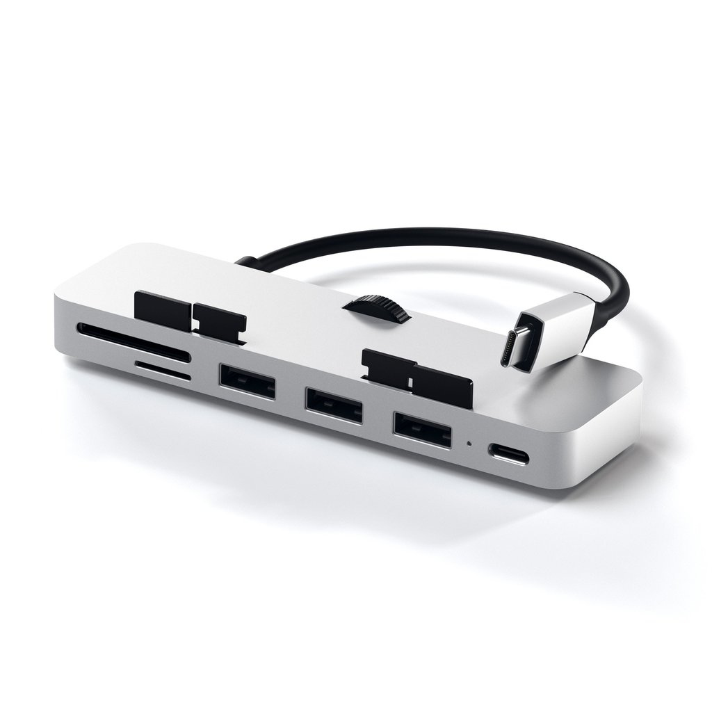 HUB-PRO-TYPE-C-CLAMP-IMAC/IMACPRO-MULTIPORT-3USB-USBC-SD-SILVER