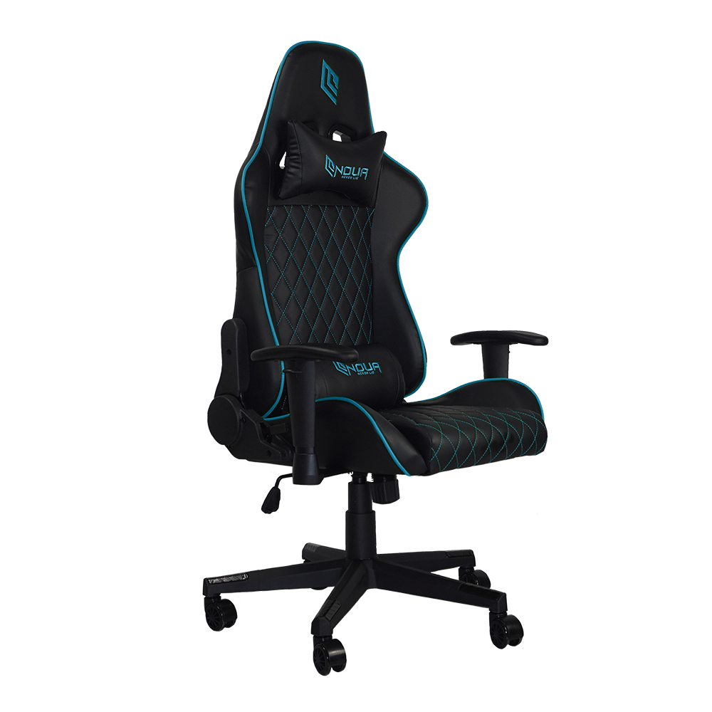 POLTRONA GAMING NOUA KUI K7 POGGIA TESTA E CUSCINO BLACK/BLUE