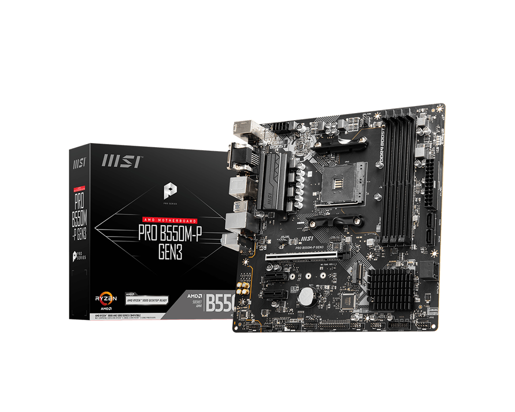 MB MSI PRO B550M-P GEN3 AM4 RYZ5000 4D4 4S3 1M.2 U3.2 GBLAN H/D/V RAID