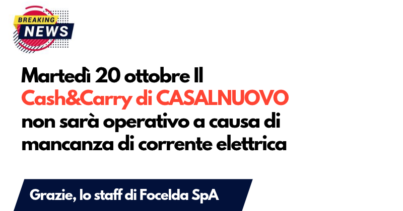 News CASH&CARRY Casalnuovo.