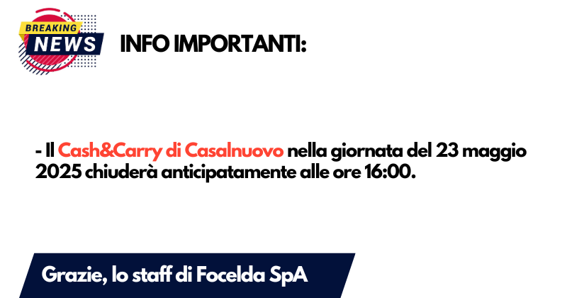 News Cash&Carry Casalnuovo
