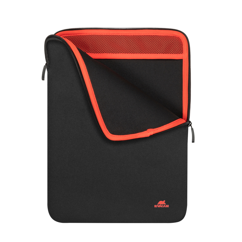 custodia per laptop fino a 13.3" Rivacase vertical Sleeve in memory foam  ideale anche per macbook 13 colore Nero collezione Antishock