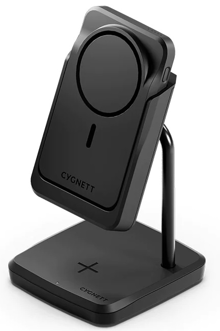 Dock di ricarica wireless Cygnett MAGSTATION con Power Bank a doppio magnete compatibile MagSafe iPhone