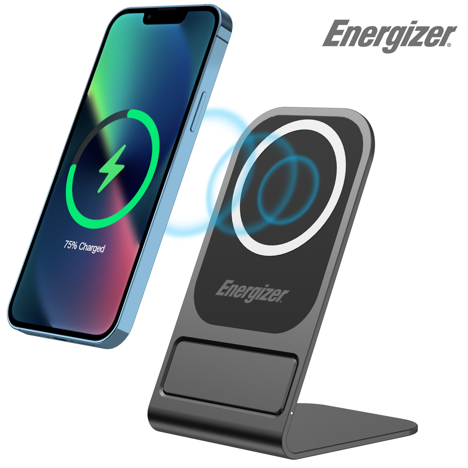 Supporto con attacco Magnetico Energizer WCP109 per ricarica Wireless fino a 15watt con PowerSafe utilizzo verticale ed orizzontale