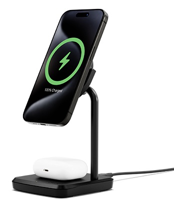 Caricabatterie Qi2 Cygnett 2in1 ChargeBase Wireless 15watt colore Nero