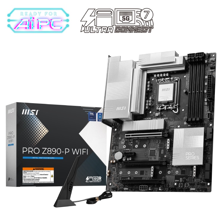 Mainboard Msi Z890-P Wi-Fi Socket 1851 4 slot x ddr5 Hd/Thu/Dp 4xSata 4xPci-E 125Watt