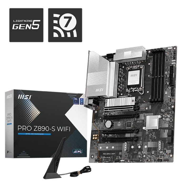 Mainboard Msi Z890-S Wi-Fi Socket 1851 4 slot x ddr5 Hd/Thu/Dp 4xSata 4xPci-E 125Watt