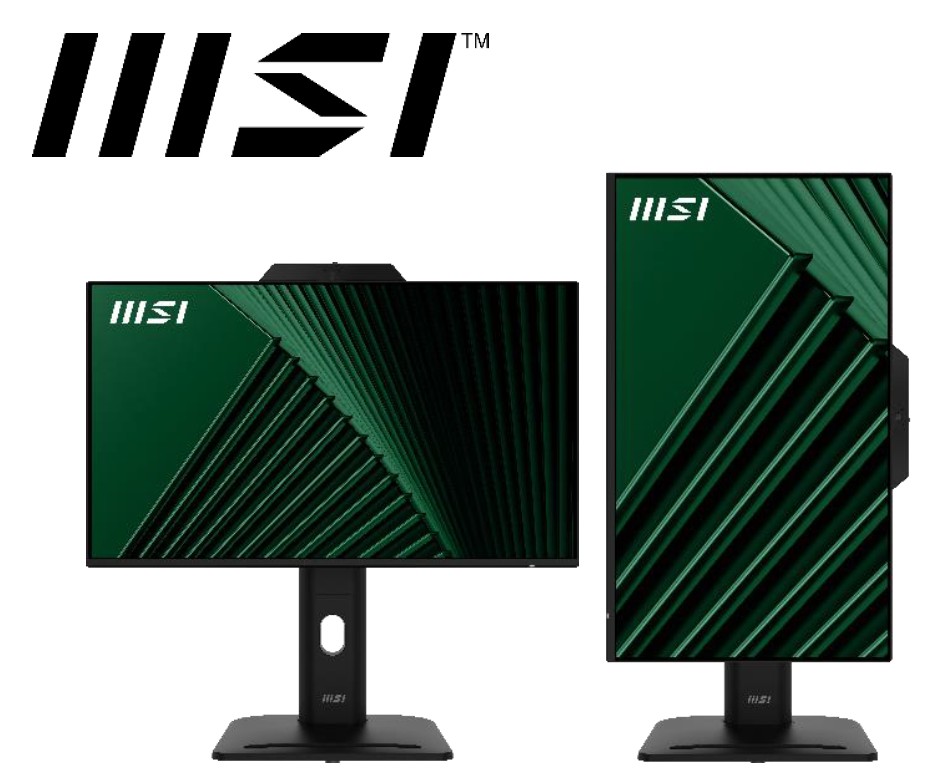 Monitor Msi Pro MP272PMG lcd ips 27" full hd 1ms 120hz multimediale con funzione Pivot regolabile in altezza e dock station e Webcam con certificazione Epeat colore Nero